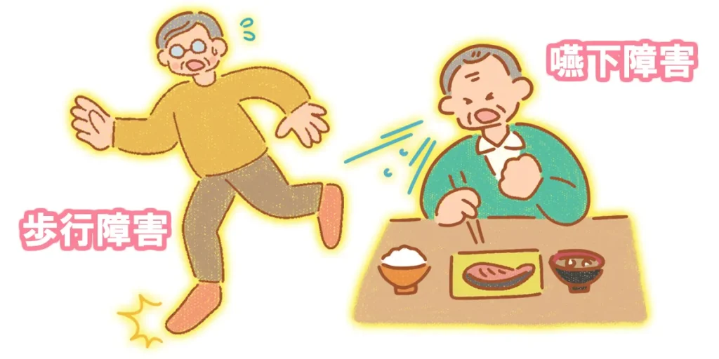 脊髄小脳変性症の終末期は、徐々に歩行が難しくなり嚥下障害が目立つ